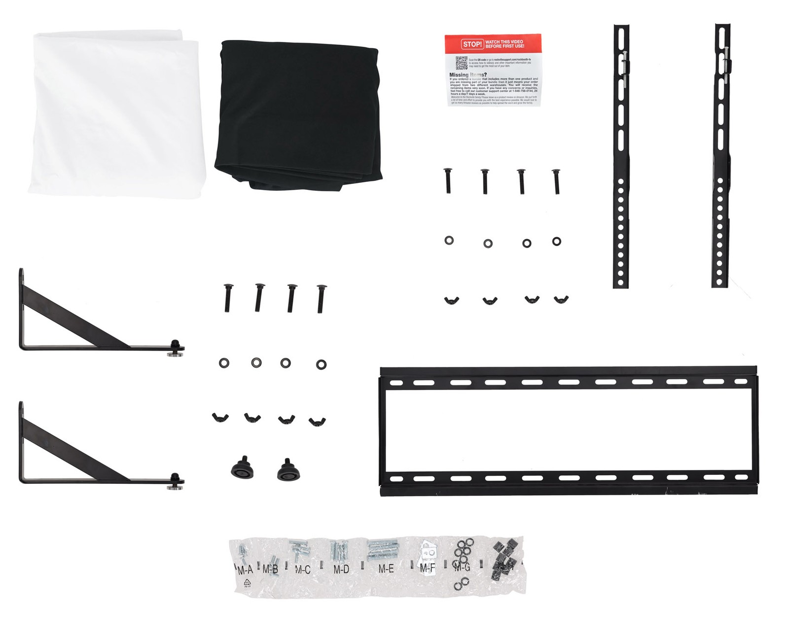 Rockville ROCKBOOTH TV DJ Booth Table Facade w/ 70" TV Mount Stand+Travel Bag