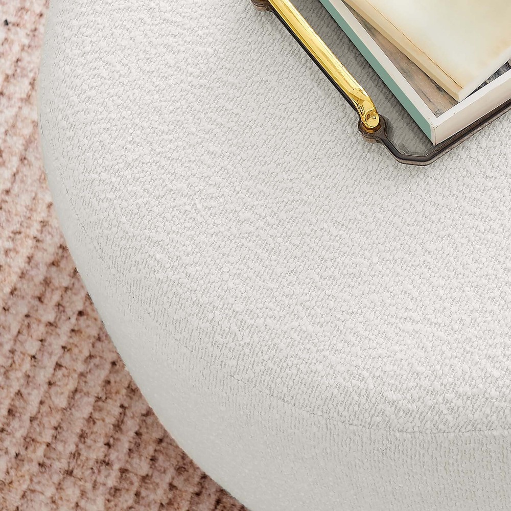 Modway Large 23" Round Boucle Upholstered Ottoman