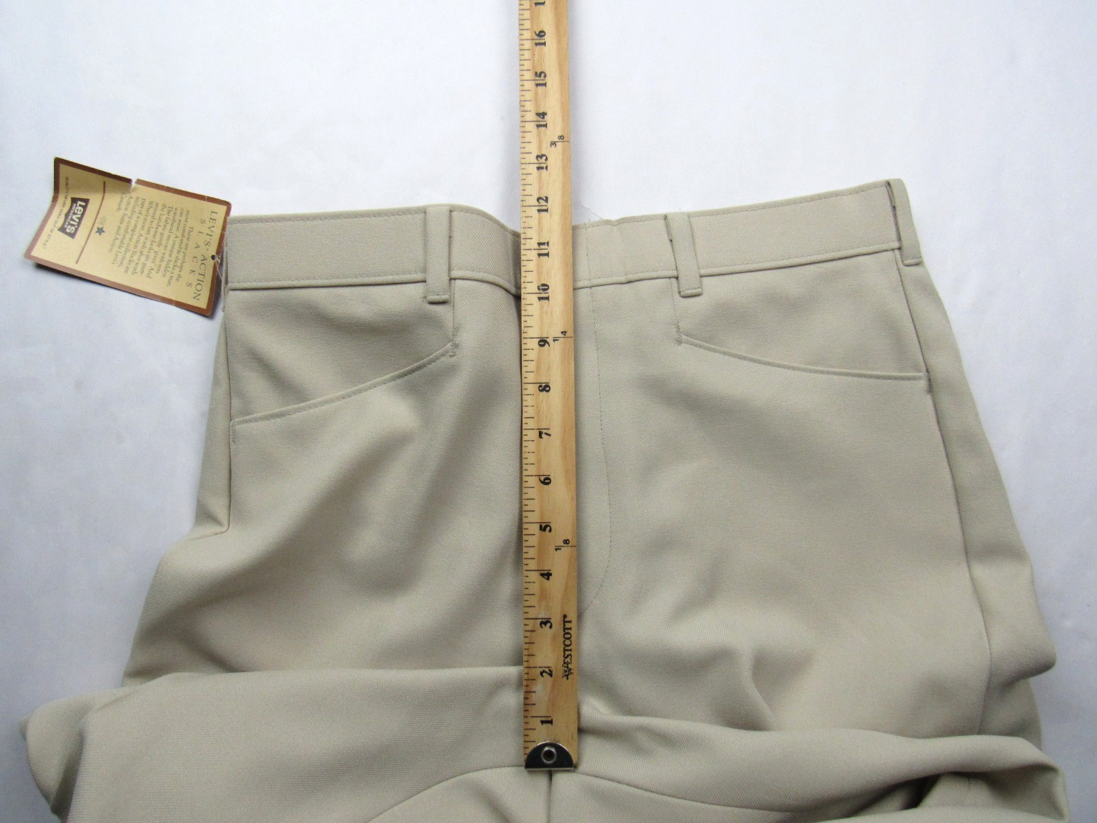 Vtg NOS Levi’s Menswear Action Slacks Sta Prest 33x32 Beige Pants 70s 80s NWT