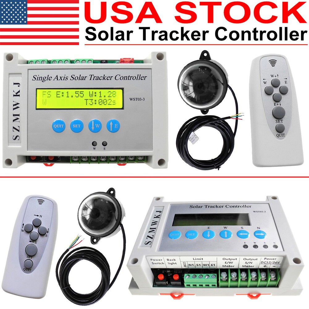 Single/Dual Axis Solar Electronic Tracker Controller W/ Light Sensor W/IR Remote
