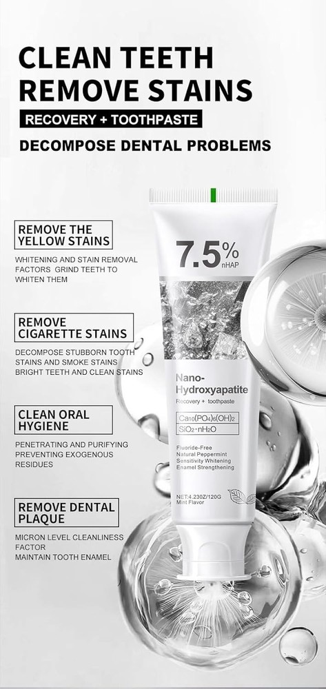 7.5% Nano Hydroxyapatite Toothpaste - 2 x 4.23 oz
