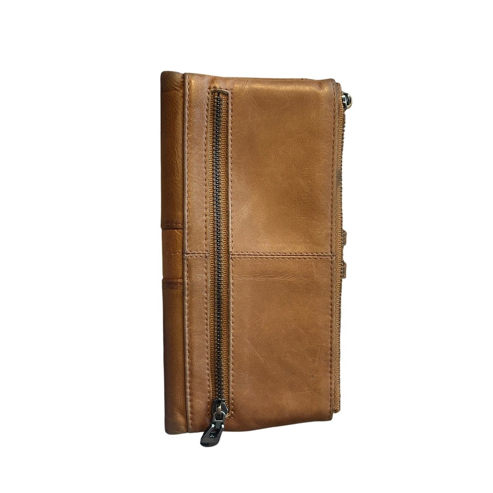 Roulens brown wallet billfold clutch RFID