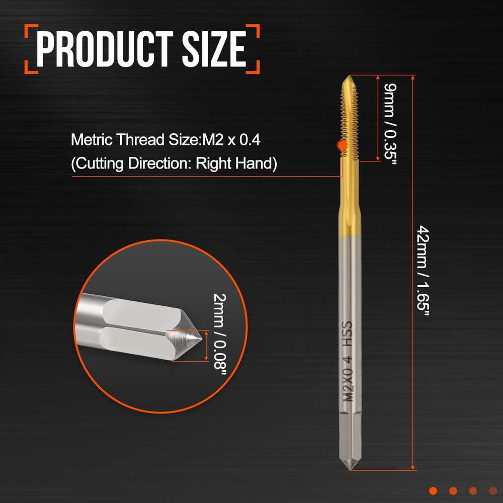 M2x0.4 Spiral Point Plug Threading Tap Titanium Screw Tapping