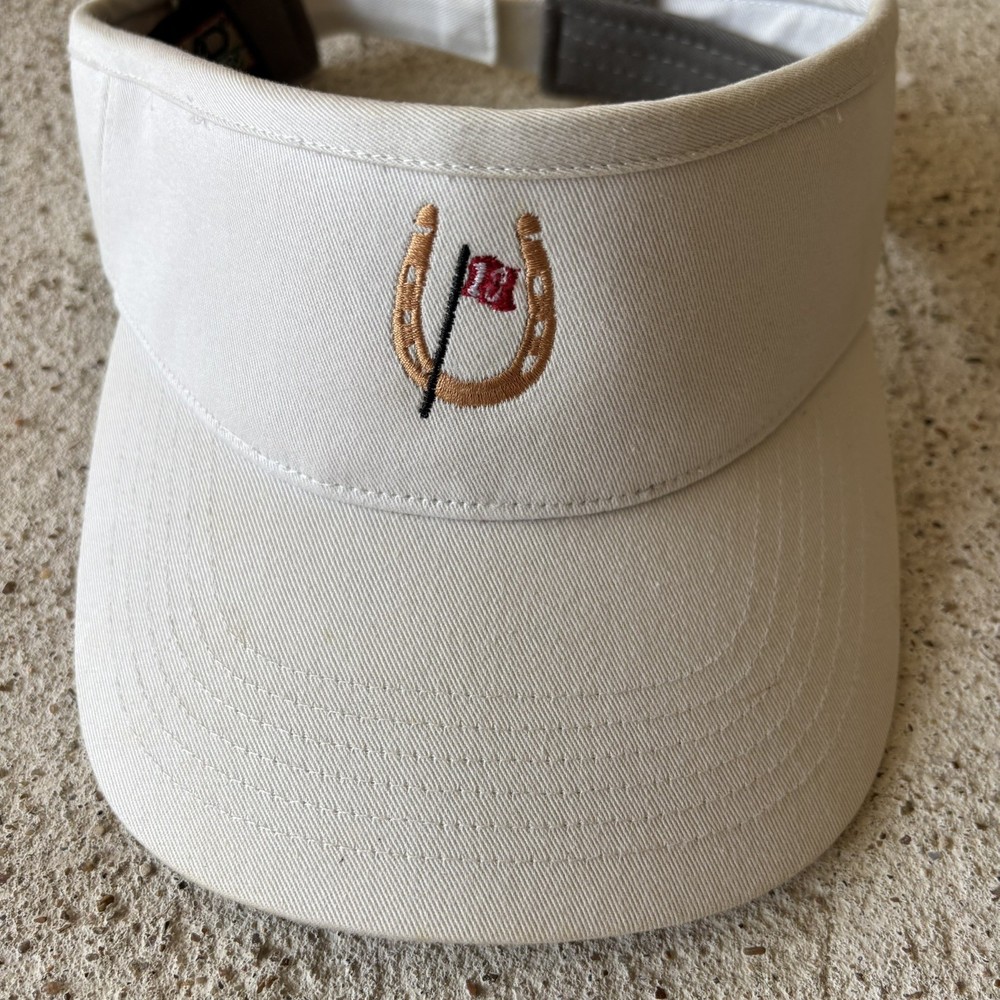 AHEAD Vintage Golf Visor Hat Tan Beige Adjustable