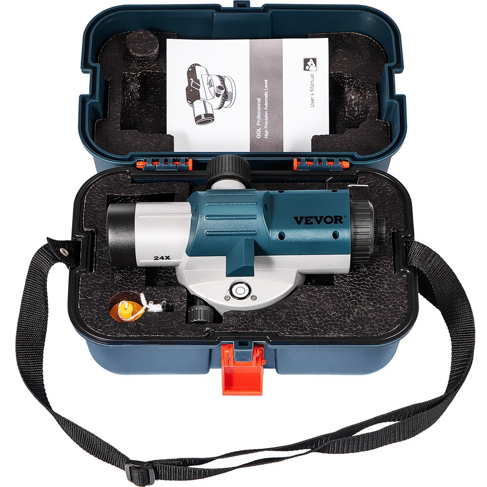 VEVOR Automatic Optical Level 24X Optical Level Kit Waterproof w/Compensator