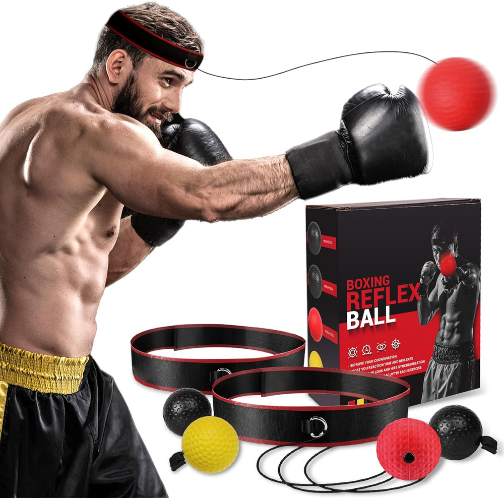 ® Boxing Reflex Ball Headband Set - Includes 4 Different Balls and 2 Adjustable