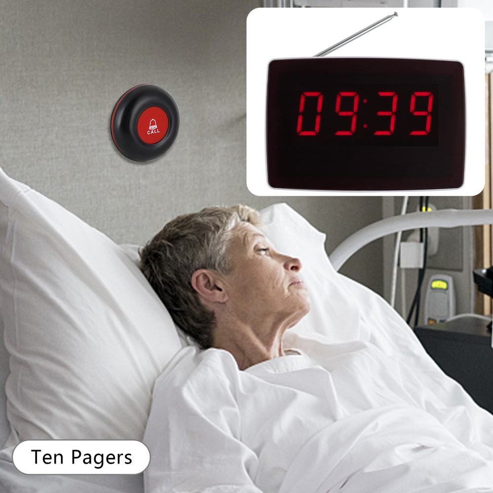 Wireless Calling Button Elderly Nurse Alert System 10 Call Buttons+1 Receiver
