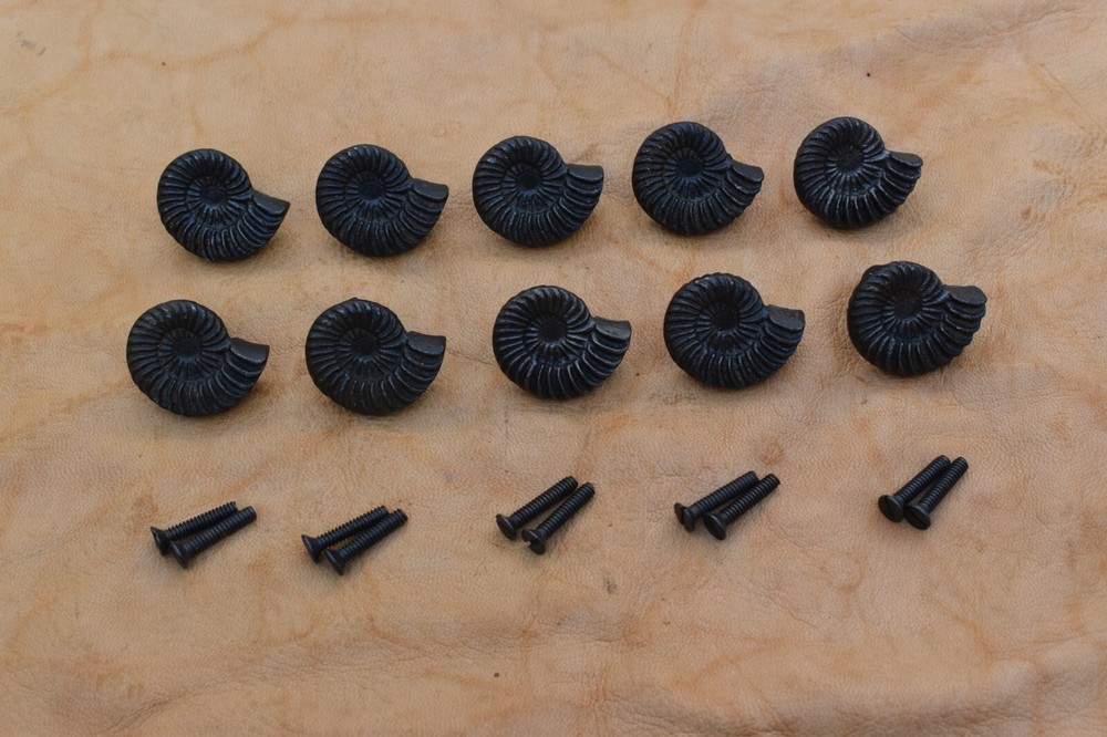 Cast Iron Knob Handles seashell shape vintage Drawer handle cupboard knobs 10 pc