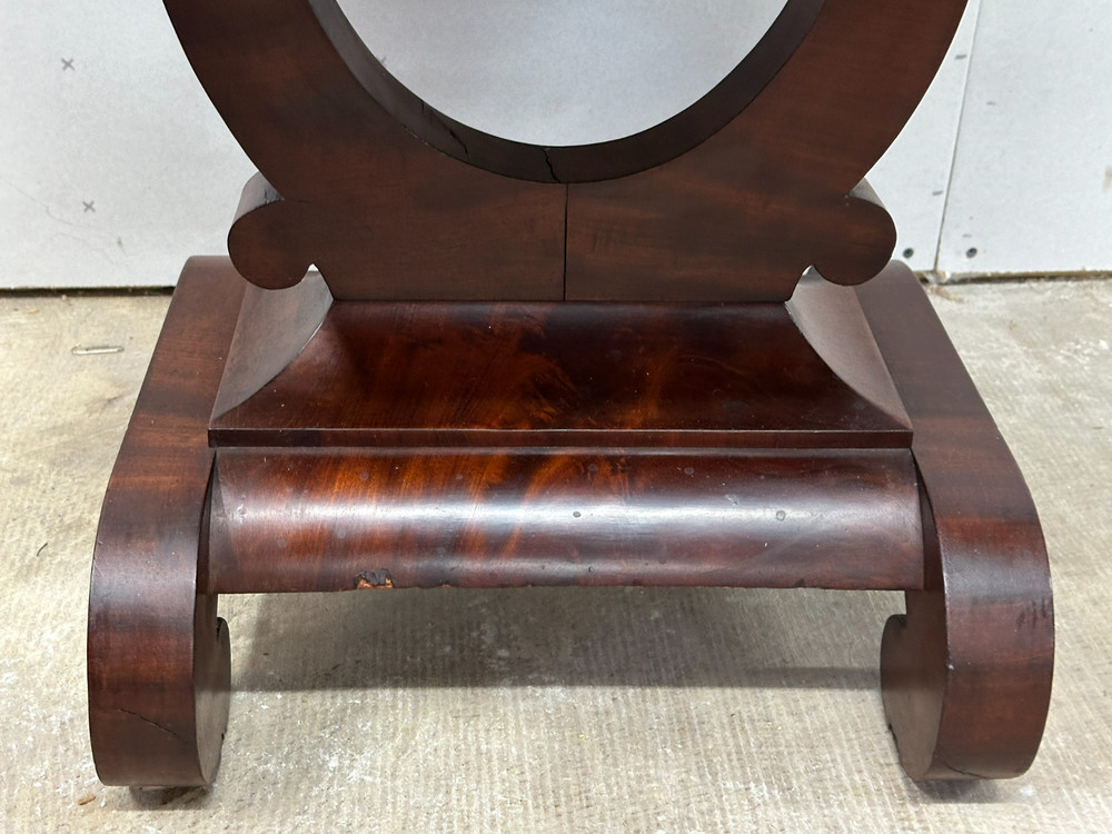 antique flame mahogany table empire classical drop leaf work night stand