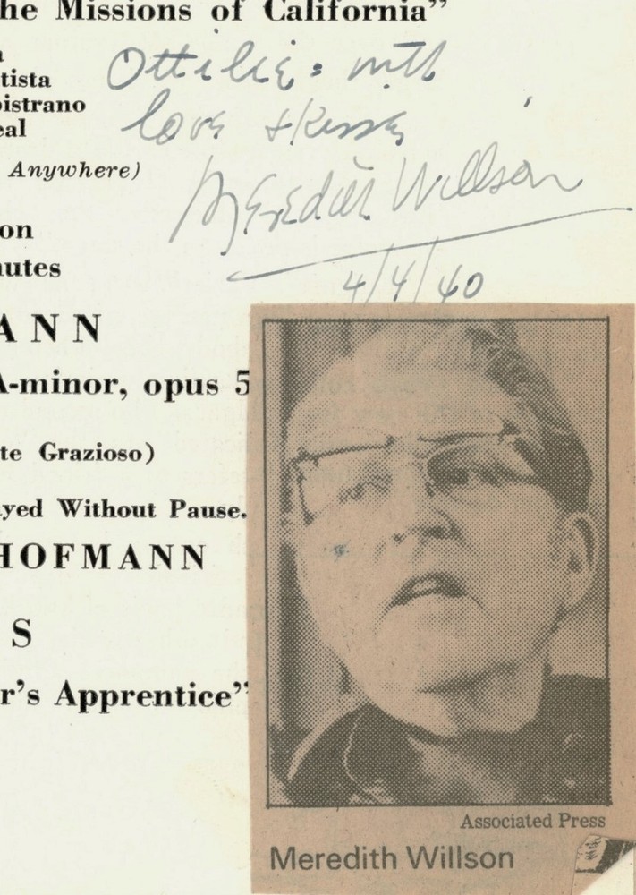 Lewis Stone / Meredith Willson Autographs