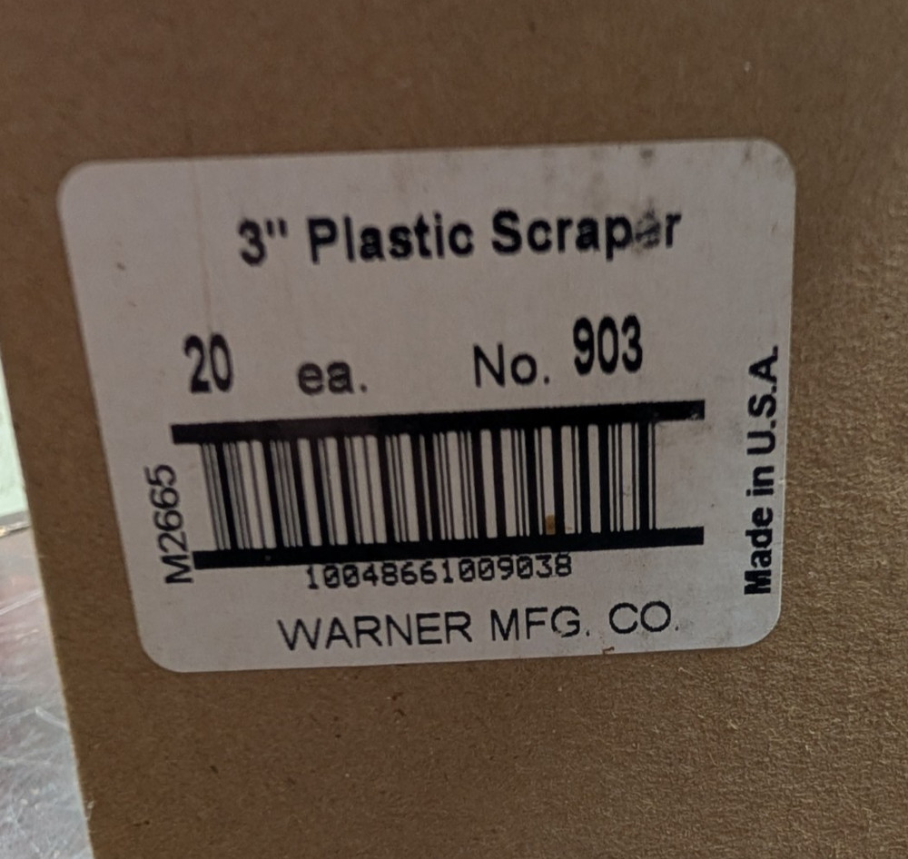 🤪 20) WARNER 3" FLEX PLASTIC SCRAPER 903