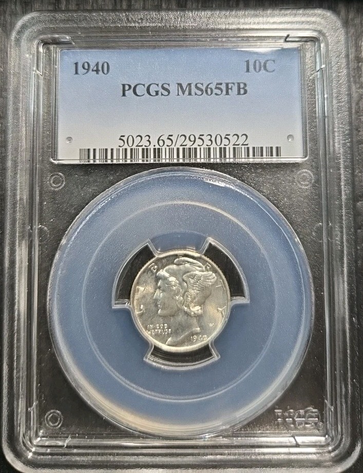 1940 Mercury Dime PCGS MS65 FB Silver