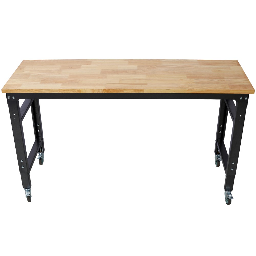 Heavy Duty Rolling Workbench, Locking Wheels Adjustable Height 60" Garage