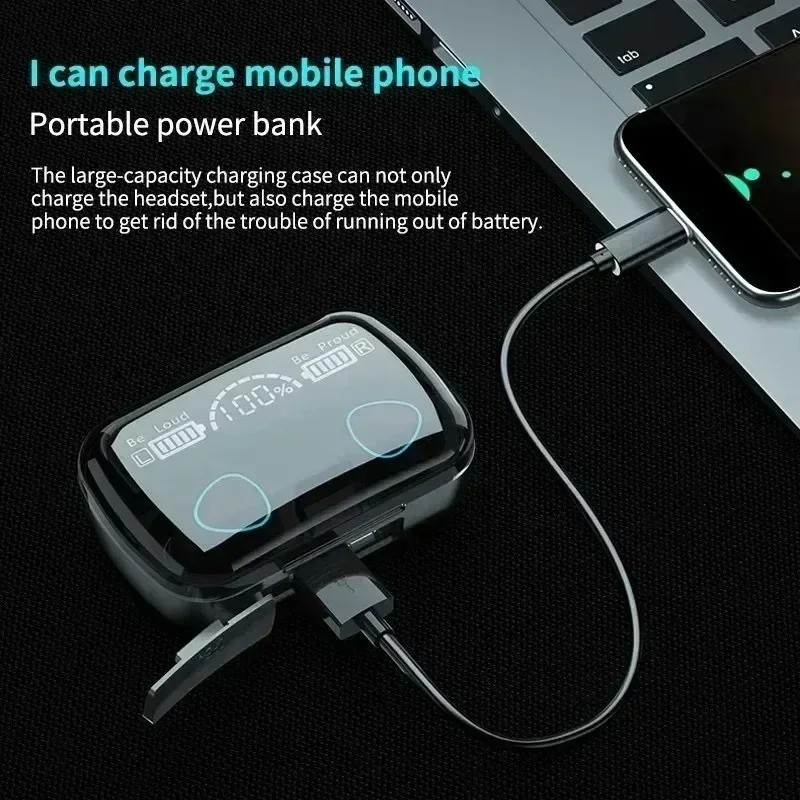 TWS Bluetooth Earbuds Waterproof Bluetooth 5.1 Headset Noise Cancelling Wireless