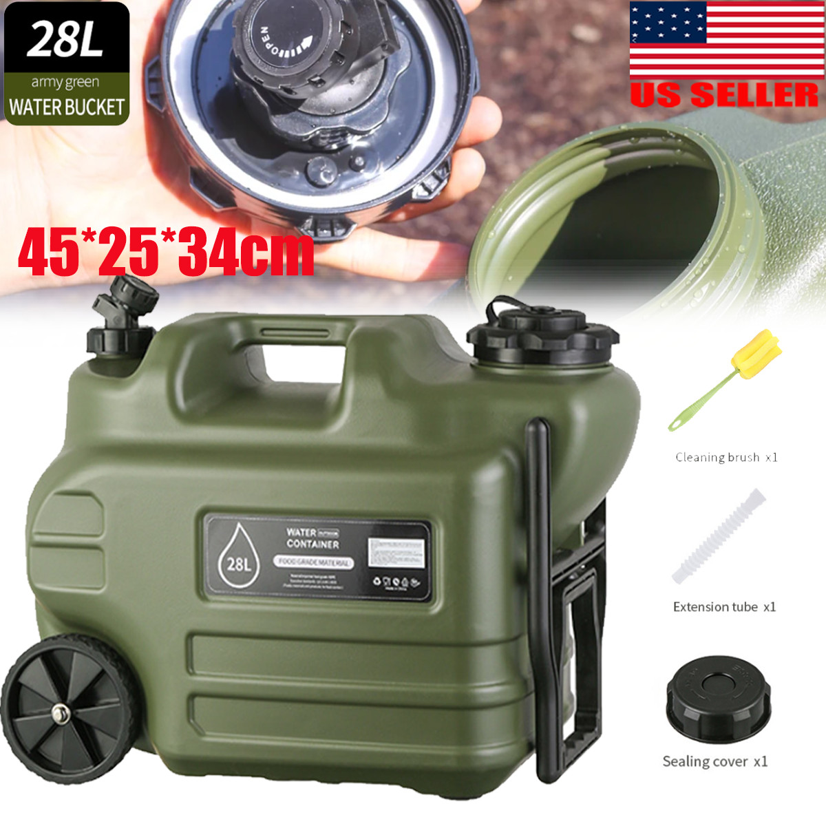 7 Gallon Water Jug, Camping Water Container BPA Free Water Storage with Spigot N