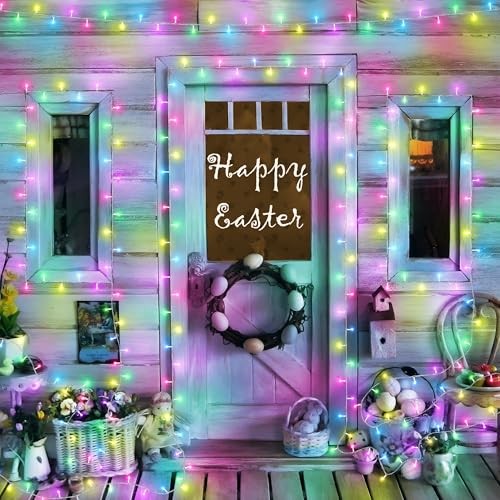 Easter String Lights 200 LED String Lights with 8 Modes Timer Connectable 65FT