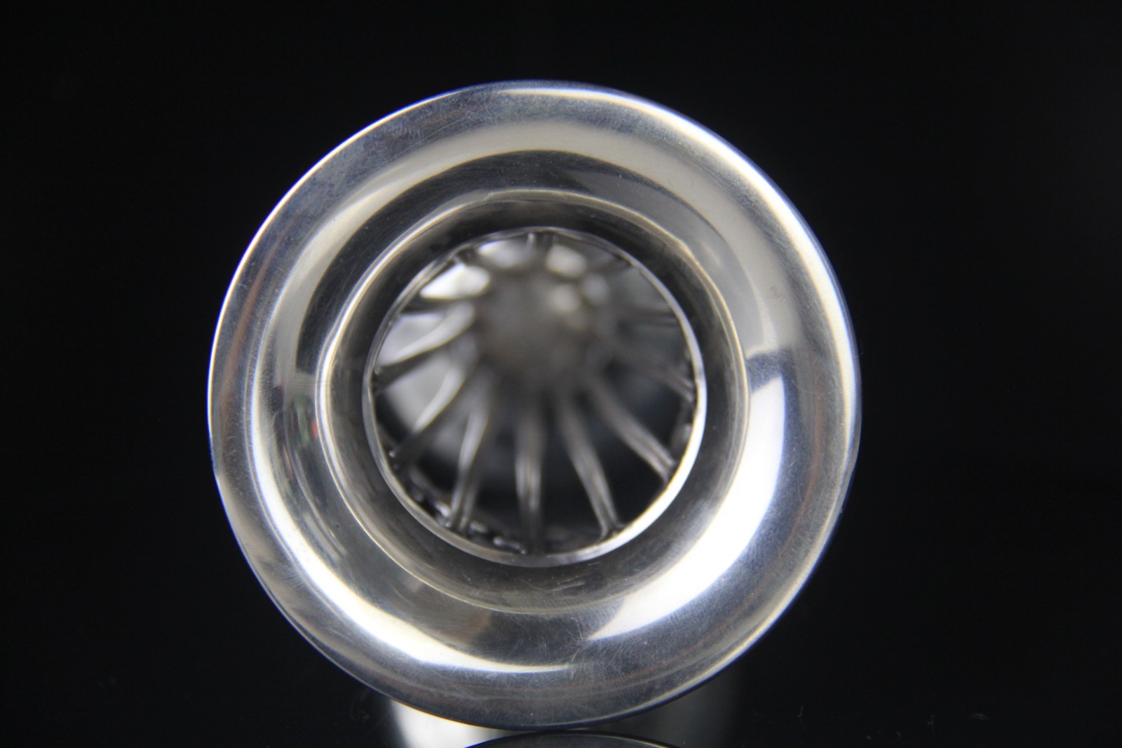 1907 J.B & Co. Birmingham Weighted Sterling Silver Vase with Glass Liner w/ Mono