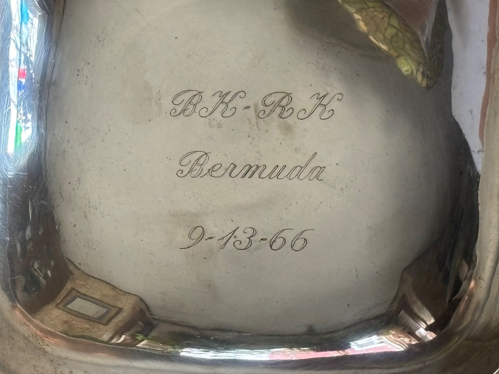 Vintage ARTHUR STONE STERLING SILVER MCM DISH BOWL 1966 BERMUDA TRIP 158.9 grams