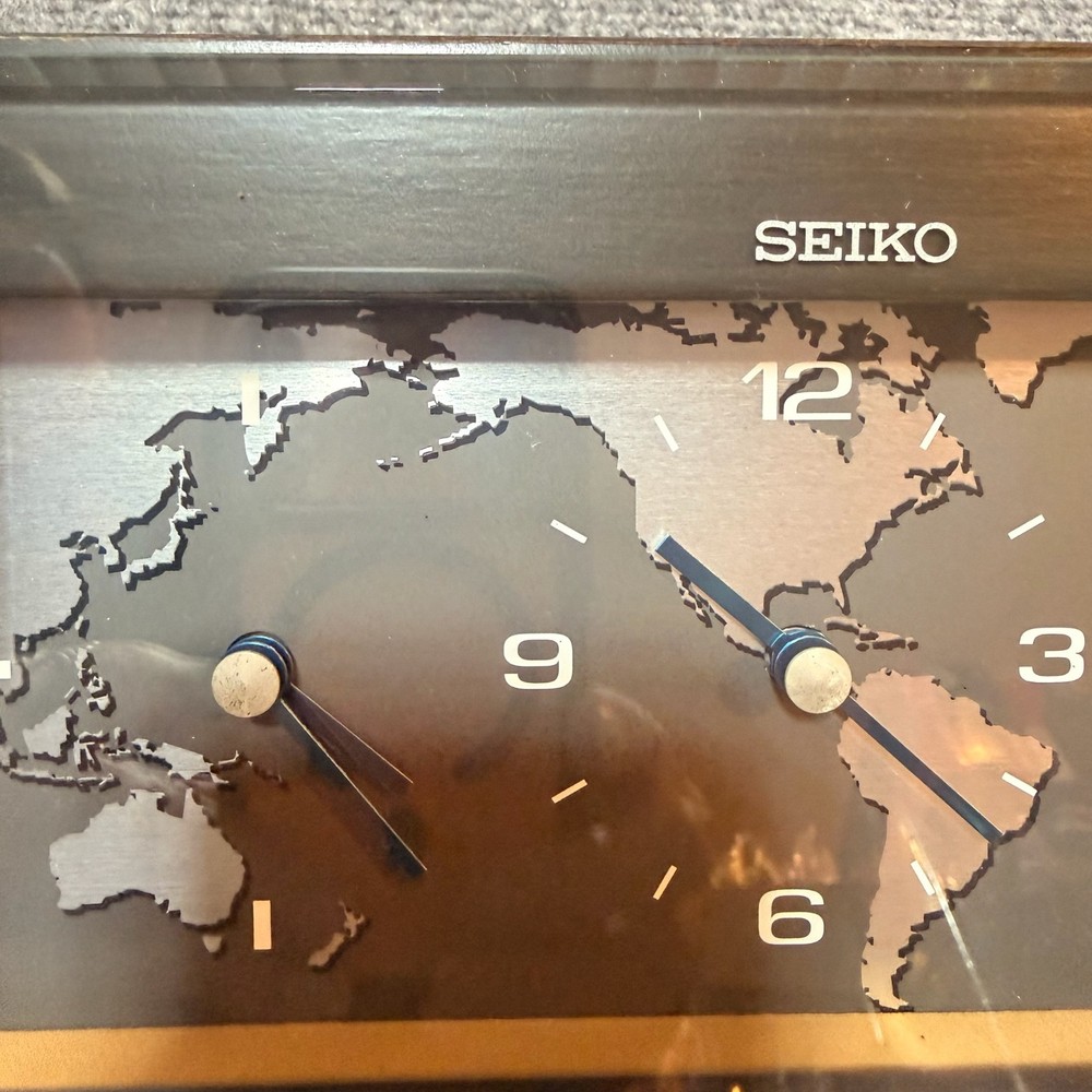 NEW Seiko World Time Clock Multi-Zone Display Office QXG121BLH