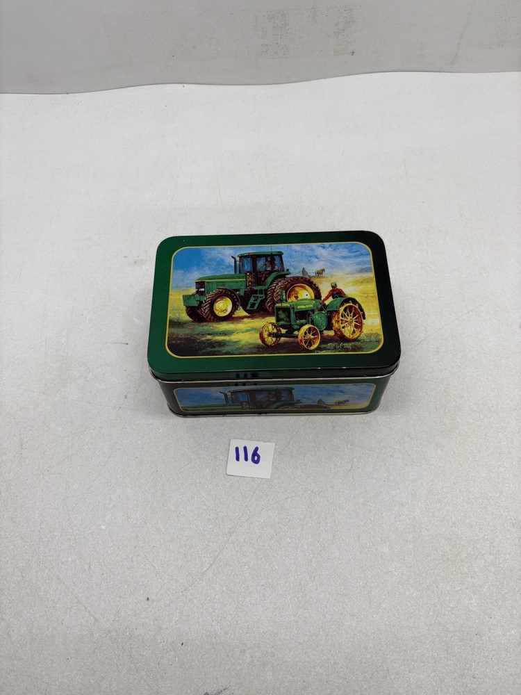 32 Vintage Key Chains And a John Deere Tin Box