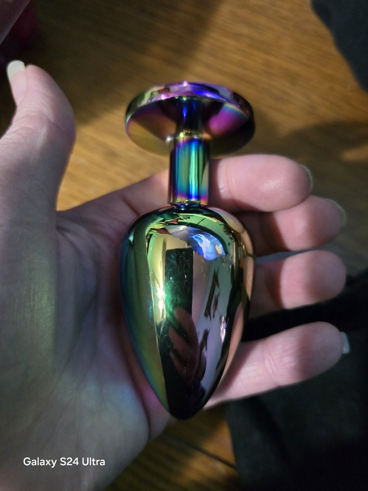 NEW LARGE Multicolor Round Rainbow Butt Plug