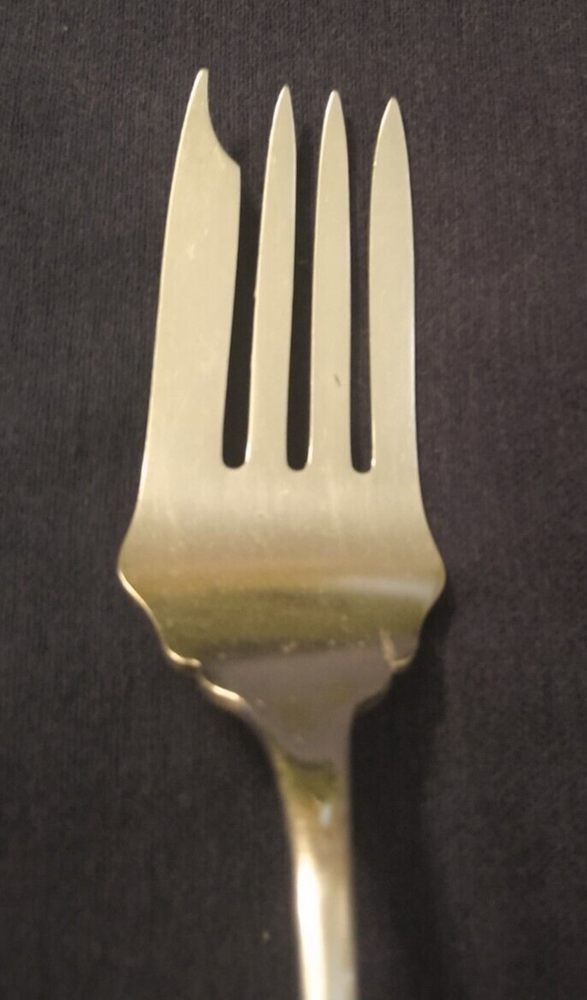 silverplated COLD MEAT (serving) FORK fancy beaded SHELL PATTERN Jarvis & Son