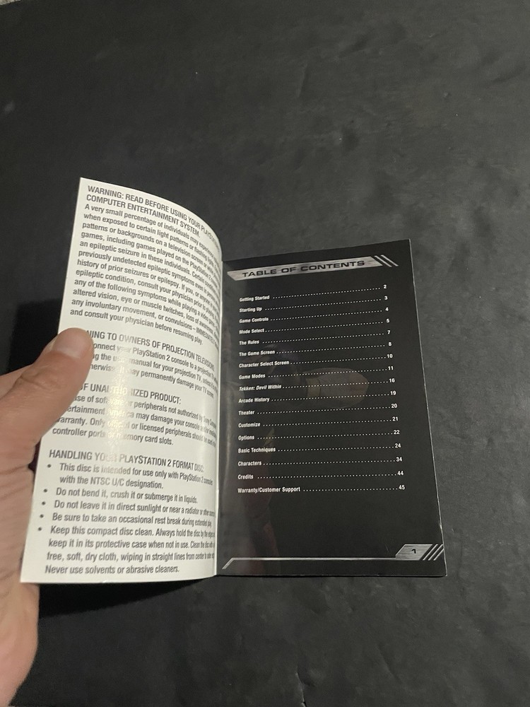 tekken 5 ps2 Manual Only