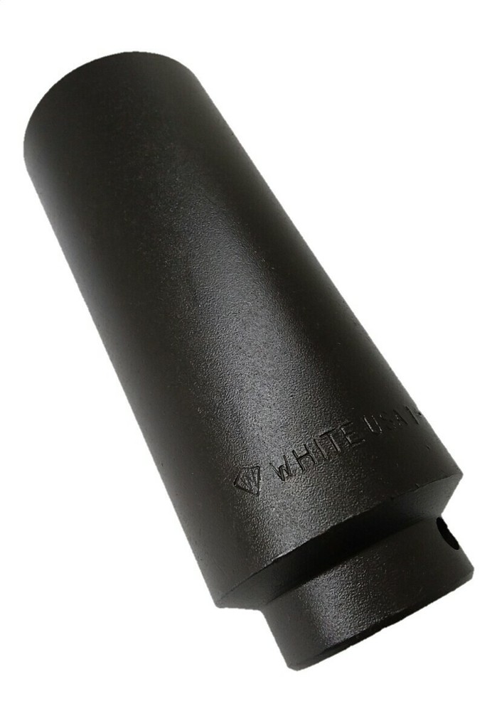 White USA Lineman socket 1/2" drive 1"1/8, 8 point impact socket, 5" long