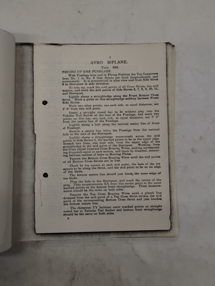 Avro Biplane Type 504 Rigging Notes-Copy