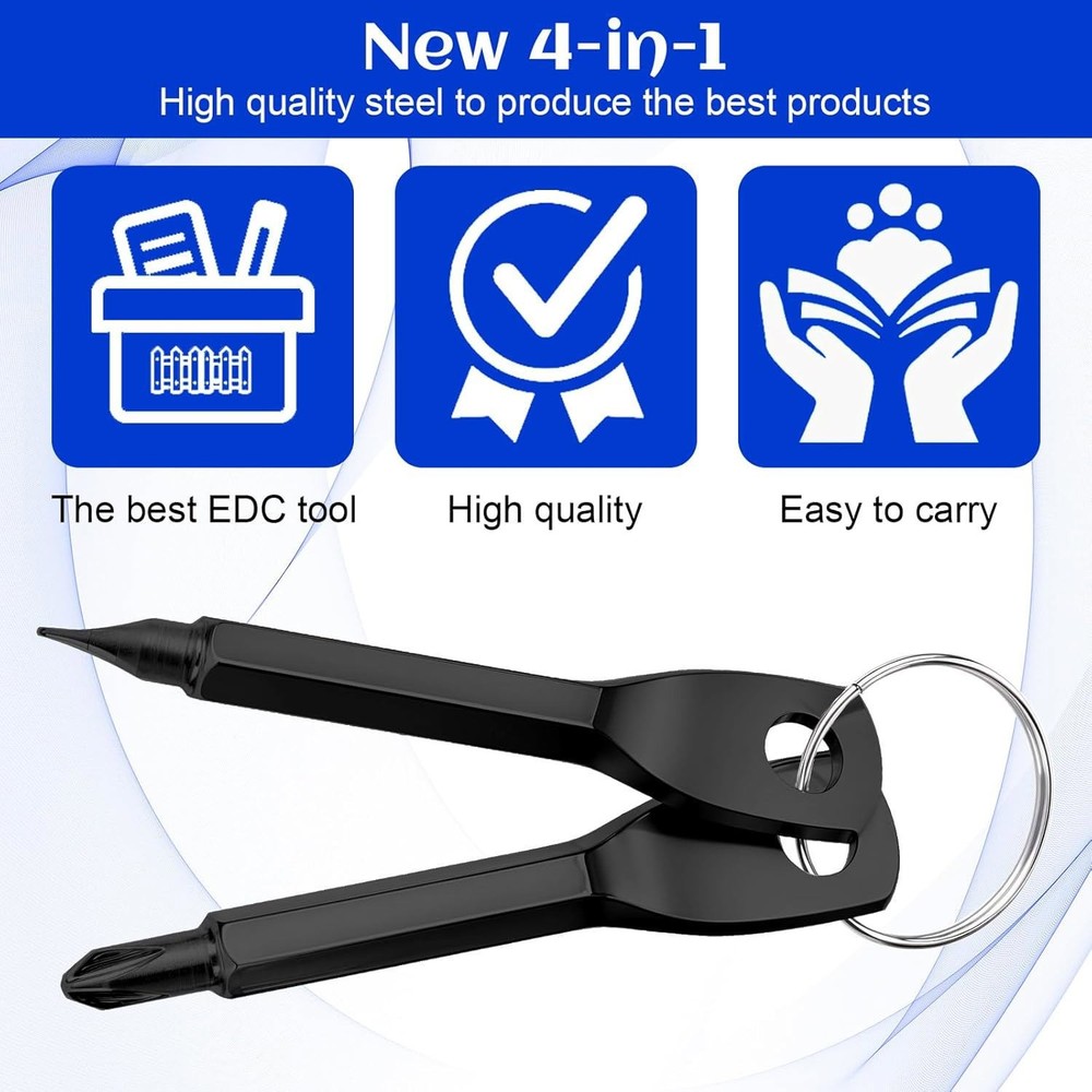 4 Set(8Pcs) EDC Mini Keychain Screwdriver Set Phillips Flat Head Portable Tools
