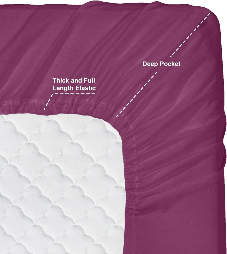 Queen 4PC Bed Sheets Set, Deep Pocket, Extra Soft Microfiber, Magenta