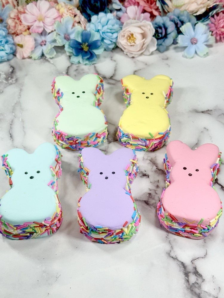 Peep Macaron Thick & Glossy Slime DIY Clay, Easter Theme, Scented, ASMR