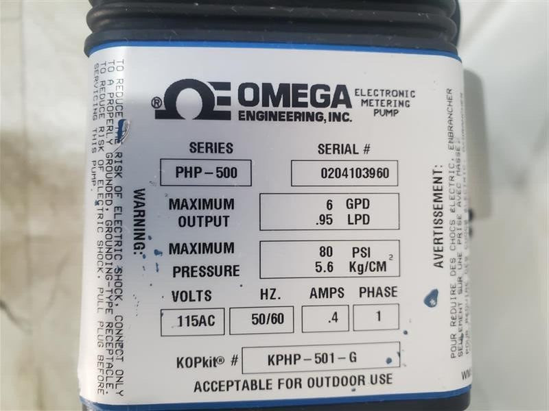 Omega engineering PHP-501-G High Temperature Diaphragm Metering Pump