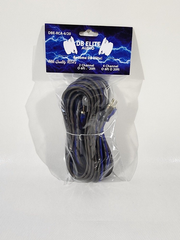 DB Elite Audio 2 channel 20ft High Performance TwistedOFC RCA/Interconnect Cable