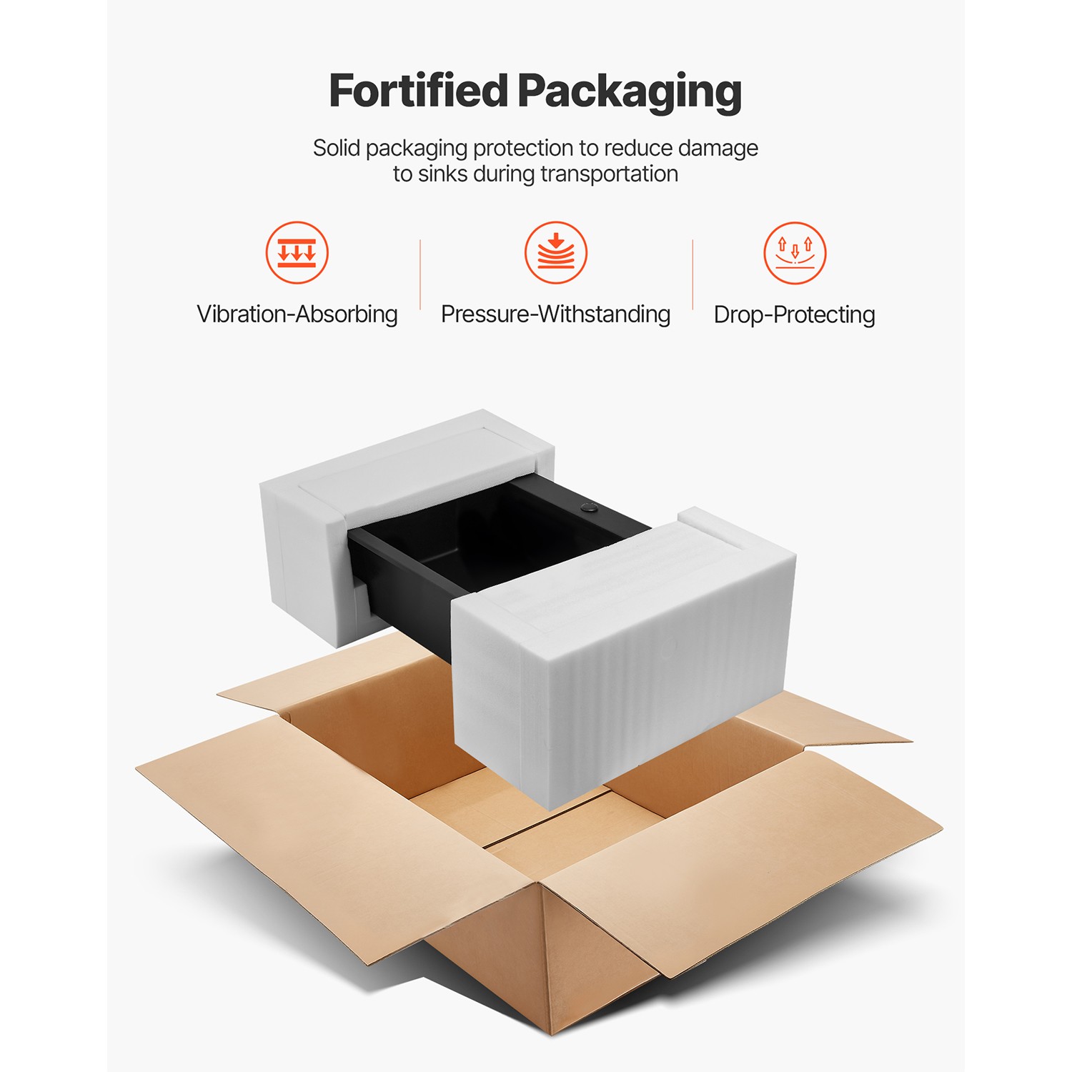 33 inch Granite Kitchen Sink Top Mount Single Bowl Drop-In Basin for RV Bar