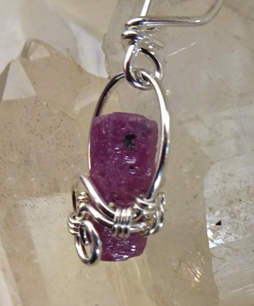 Ruby Crystal Pendant - Maya Canyon - Sterling Silver j3522