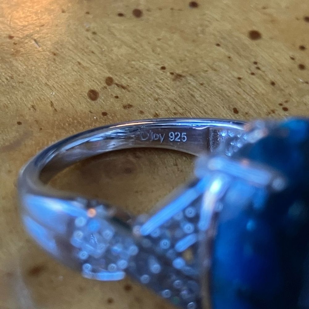 Natural Shadowkite Sterling Silver Ring Size 6