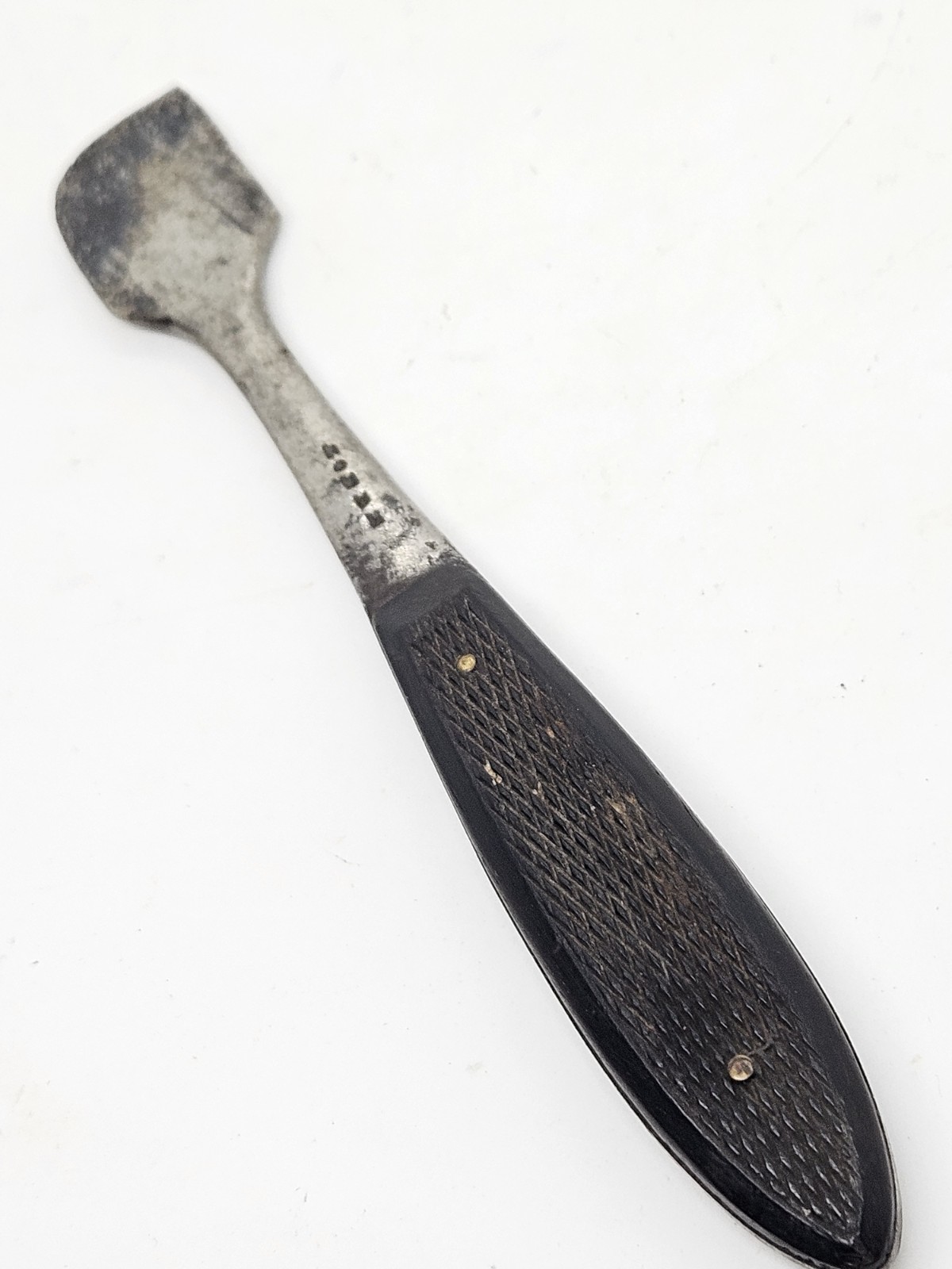 Antique 1800's U.S. Civil War Surgeon Doctors Bone Chisel Curette w/Ebony Handle