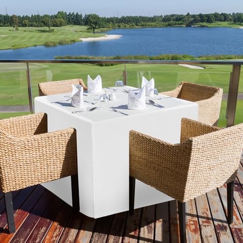 2 Pack Square Fitted Table Covers - 34 x 34 34 Square| 2 Pack Versatile White