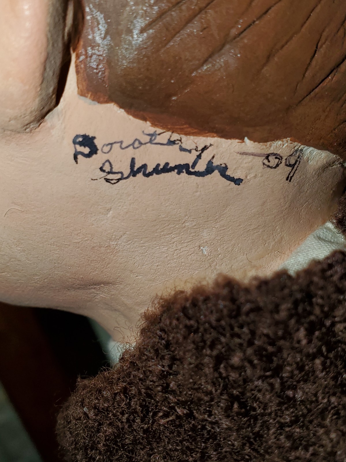 OOAK Folk Art Handmade 19” Paper Mache & cloth Twin dolls Sign Dorothy Shunke 09