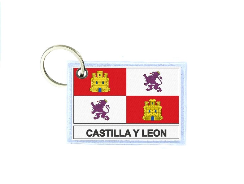 Keychain Double-Sided Print Flag Castilla Y Leon