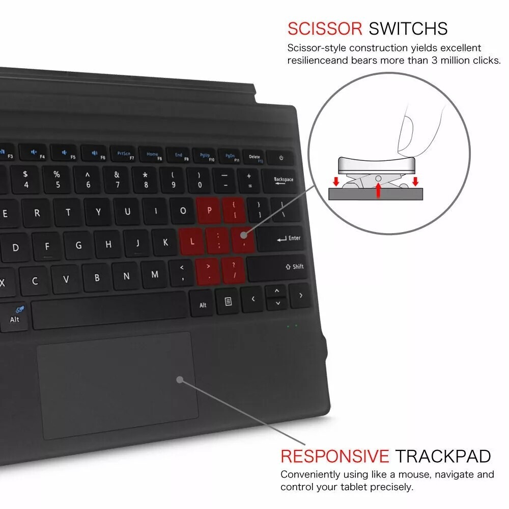 Wireless Keyboard Backlit Type Cover Magnetic for Microsoft Surface Pro 7/6/5/4