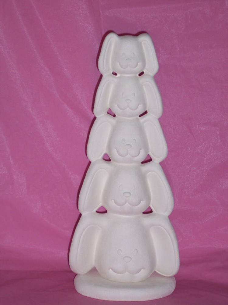 Ceramic Bisque~~ Ready to Paint~~ Bunny Head Stack ~~Medium size