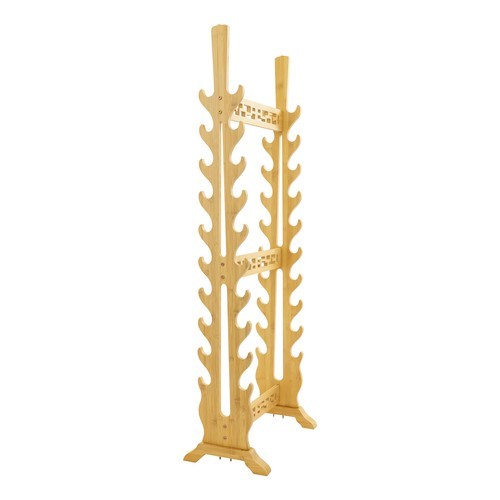 Sword Rack Display Stand 10-Tier Double Side Bamboo Sword Stand Sword Holder