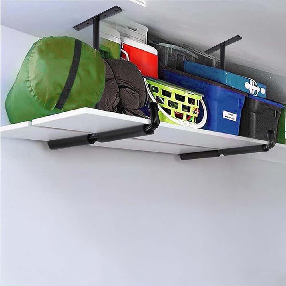 2Pcs Heavy Duty Overhead Garage Storage Hooks Rack, Ceiling Mount Double Hanger