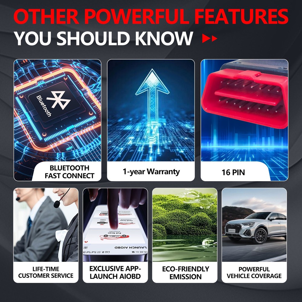 LAUNCH AIOBD Car Diagnostic Tool Full System Bluetooth OBD2 Code Reader Scanner