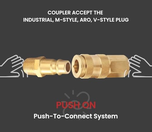 Pro High Flow Coupler and Plug Kit (), V Style, 1/4 Inch, NPT, Solid 14 Piece