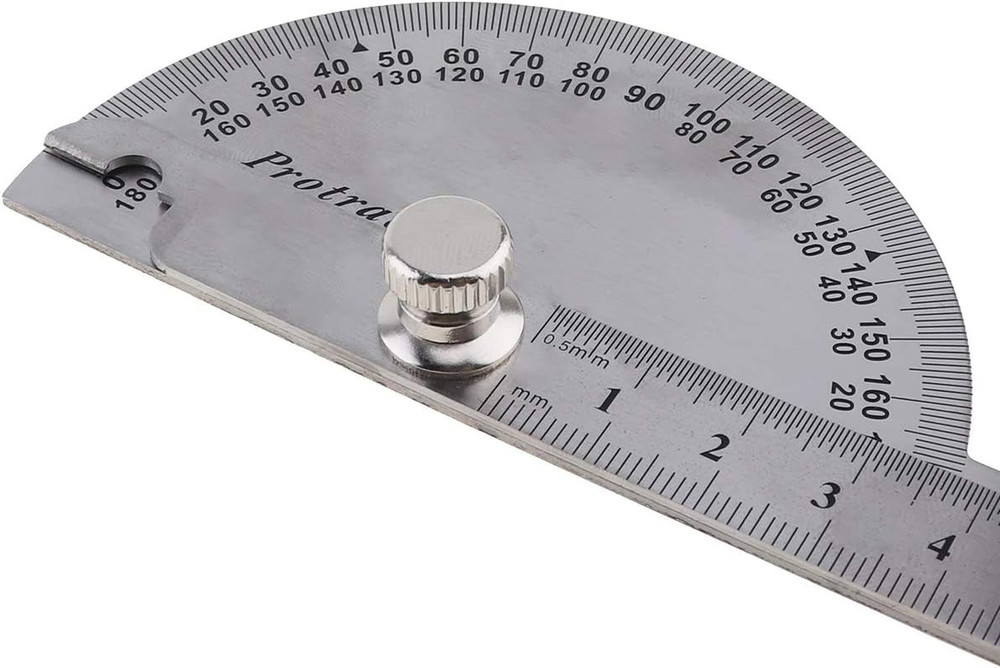 Angle Finder Protractor, Adjustable Double-Arm Ruler, 0-180 Degree, Stainless St