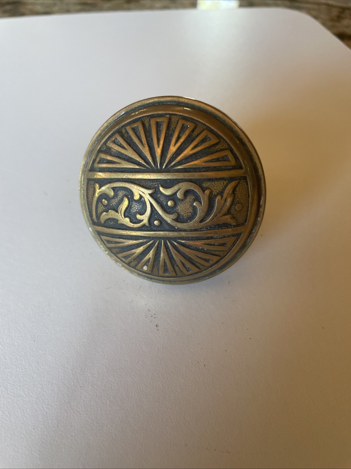 Antique Branford F-12300 Victorian Wrought Bronze Knob C:1893 T-36