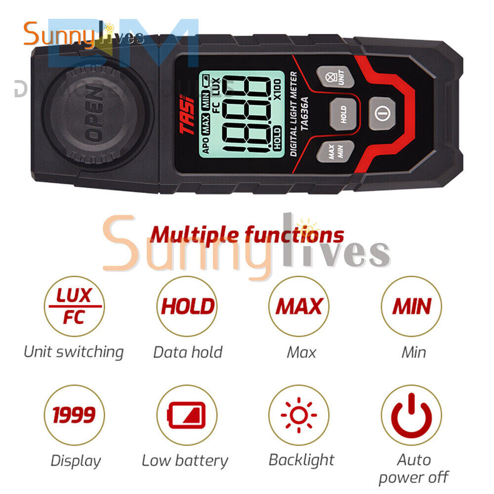 Handheld Digital Light Lux Meter Illuminometer Luminometer 0.1~20000Lux Detector